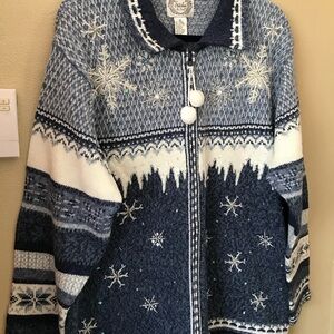Winter theme snow sweater 1X Stitches in Time